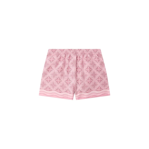 Pink Radiating Monogram Silk Shorts