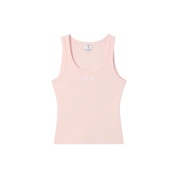 Pink Ribbed Tank Top