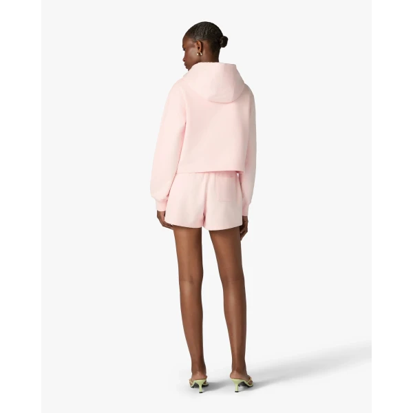 Casablanca Pink Tennis Club Icon Pyramid Abduction Cropped Hooded Sweatshirt | Hoodies | Luxury Shoes 