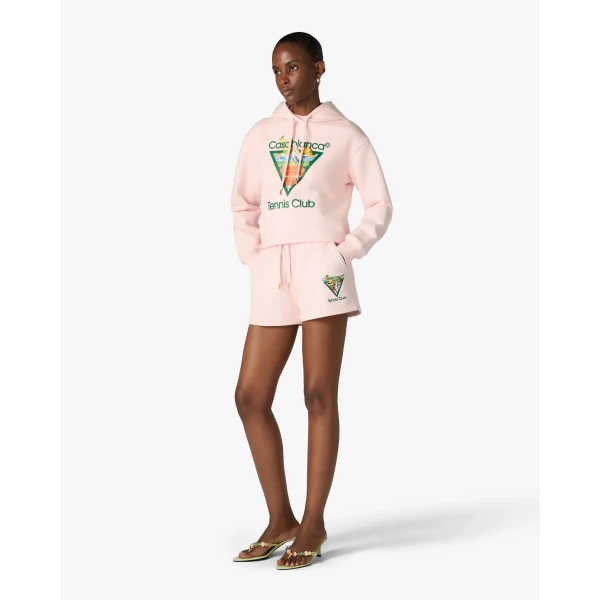 Casablanca Pink Tennis Club Icon Pyramid Abduction Embroidered Sweatshorts | Shorts | Luxury Shoes 