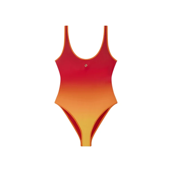 Casablanca Red & Orange Gradient Printed Swimsuit | Swimsuits | Luxury Shoes 
