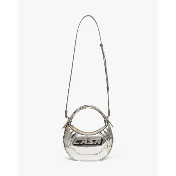 Casablanca Silver Biker Bag | Shoulder & Crossbody Bags | Luxury Shoes 