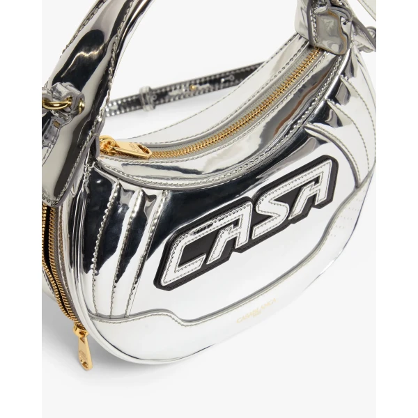 Casablanca Silver Biker Bag | Shoulder & Crossbody Bags | Luxury Shoes 