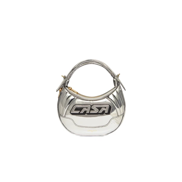 Casablanca Silver Biker Bag | Shoulder & Crossbody Bags | Luxury Shoes 