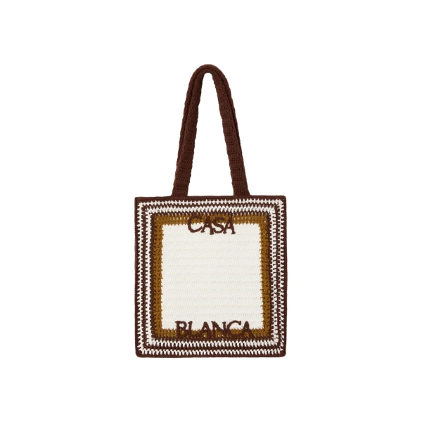 White & Brown Crochet Bag