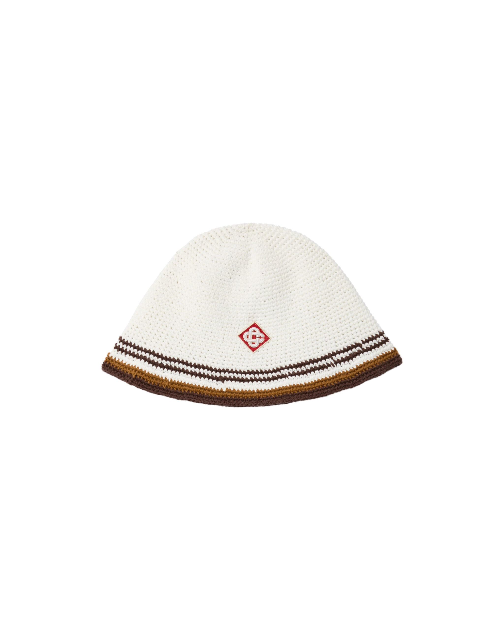 Casablanca White & Brown Stripe Crochet Hat Casablanca White & Brown Stripe Crochet Hat | Hats | Luxury Shoes