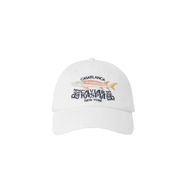 Casablanca White Casa Kaspia New York Embroidered Cap | Hats | Luxury Shoes 