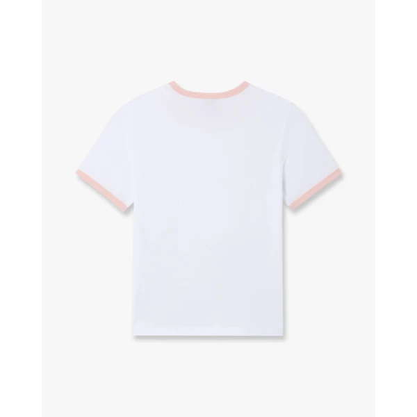 Casablanca White Casa Way Ringer Short Sleeve T-Shirt | T-Shirt | Luxury Shoes 