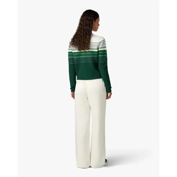 Casablanca White & Green Boucle Stripe Zip-Up Track Jacket | Jackets | Luxury Shoes 