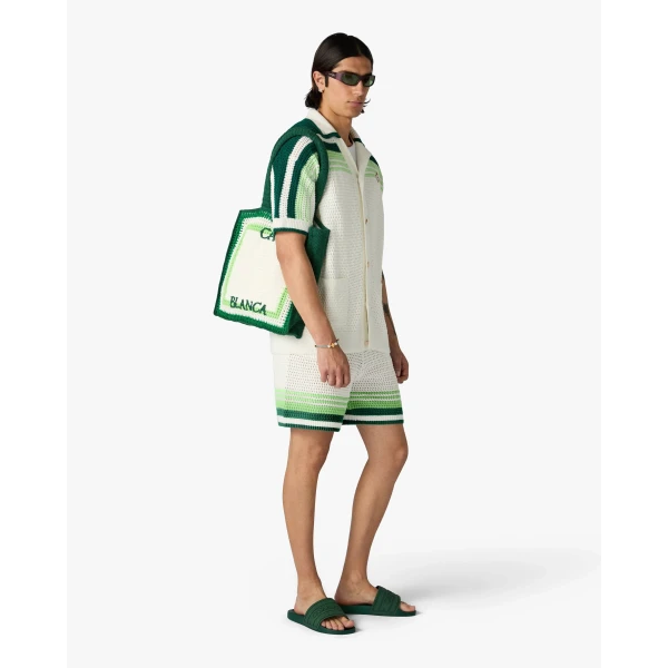 Casablanca White & Green Crochet Bag | Totes & Top-Handle Bags | Luxury Shoes 