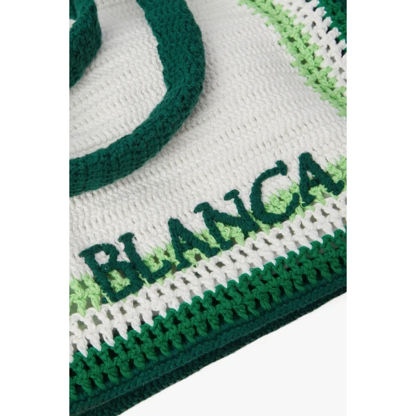 Casablanca White & Green Crochet Bag | Totes & Top-Handle Bags | Luxury Shoes 