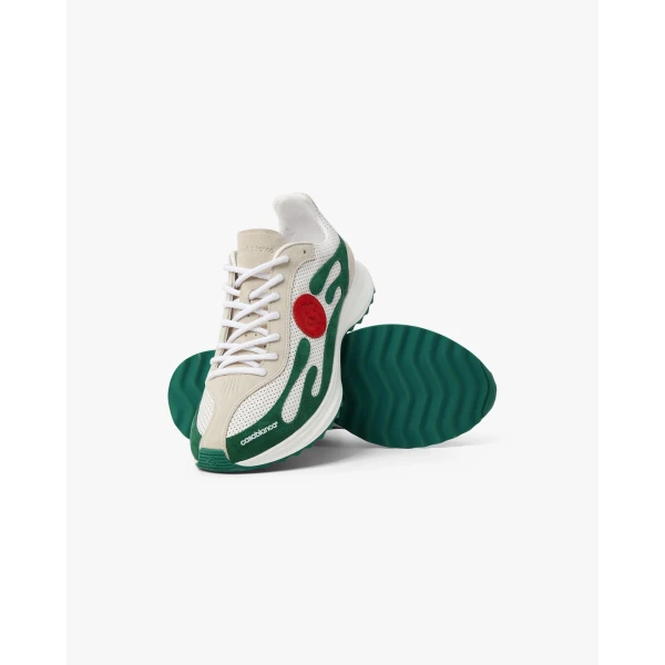 Casablanca White & Green Stade Sneaker | Sneakers | Luxury Shoes 