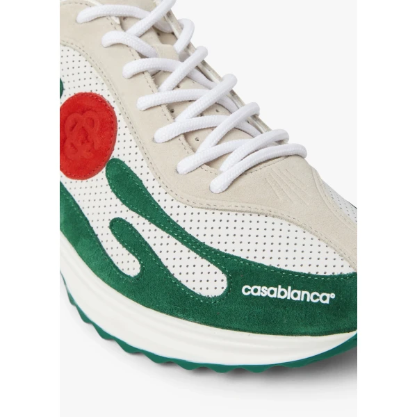Casablanca White & Green Stade Sneaker | Sneakers | Luxury Shoes 