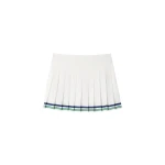Casablanca White Hotel Emblem Pleated Mini Silk Skirt | Pleated Skirts | Luxury Shoes 