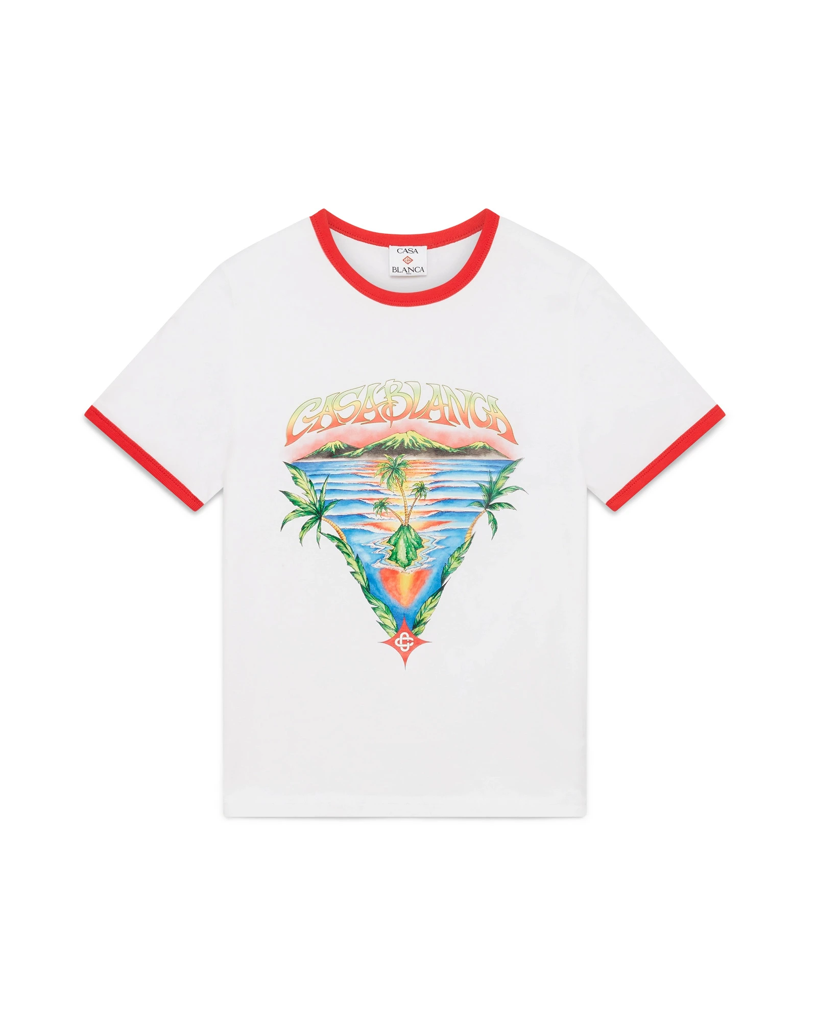 Casablanca White Innocence Triangle Ringer T-Shirt Casablanca White Innocence Triangle Ringer T-Shirt | T-Shirt | Luxury Shoes
