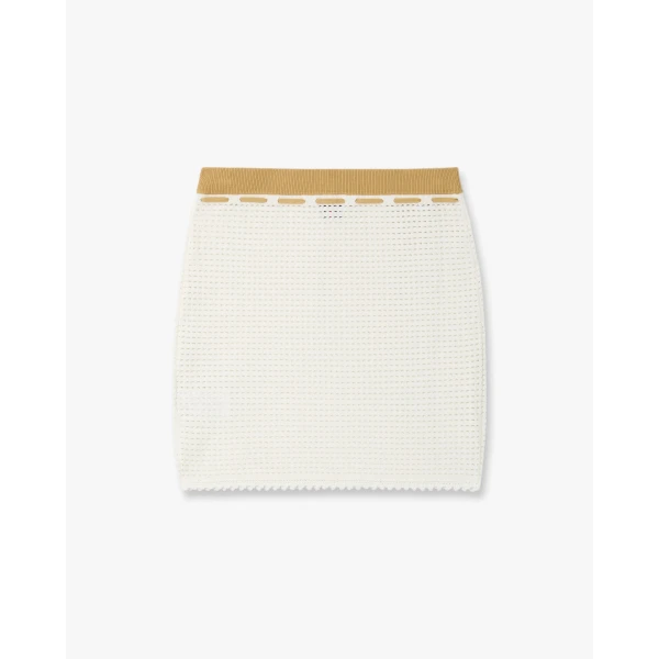 Casablanca White Lace Tuck Stitch Mini Skirt | Mini Skirt | Luxury Shoes 