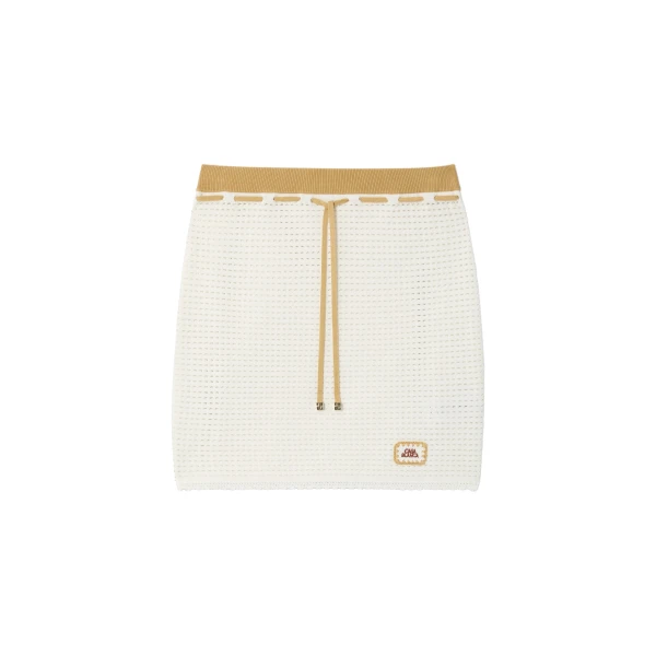 Casablanca White Lace Tuck Stitch Mini Skirt | Mini Skirt | Luxury Shoes 