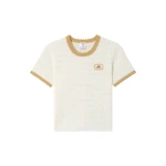 Casablanca White Lace Tuck Stitch Short Sleeve Top | Short Sleeved | Luxury Shoes 
