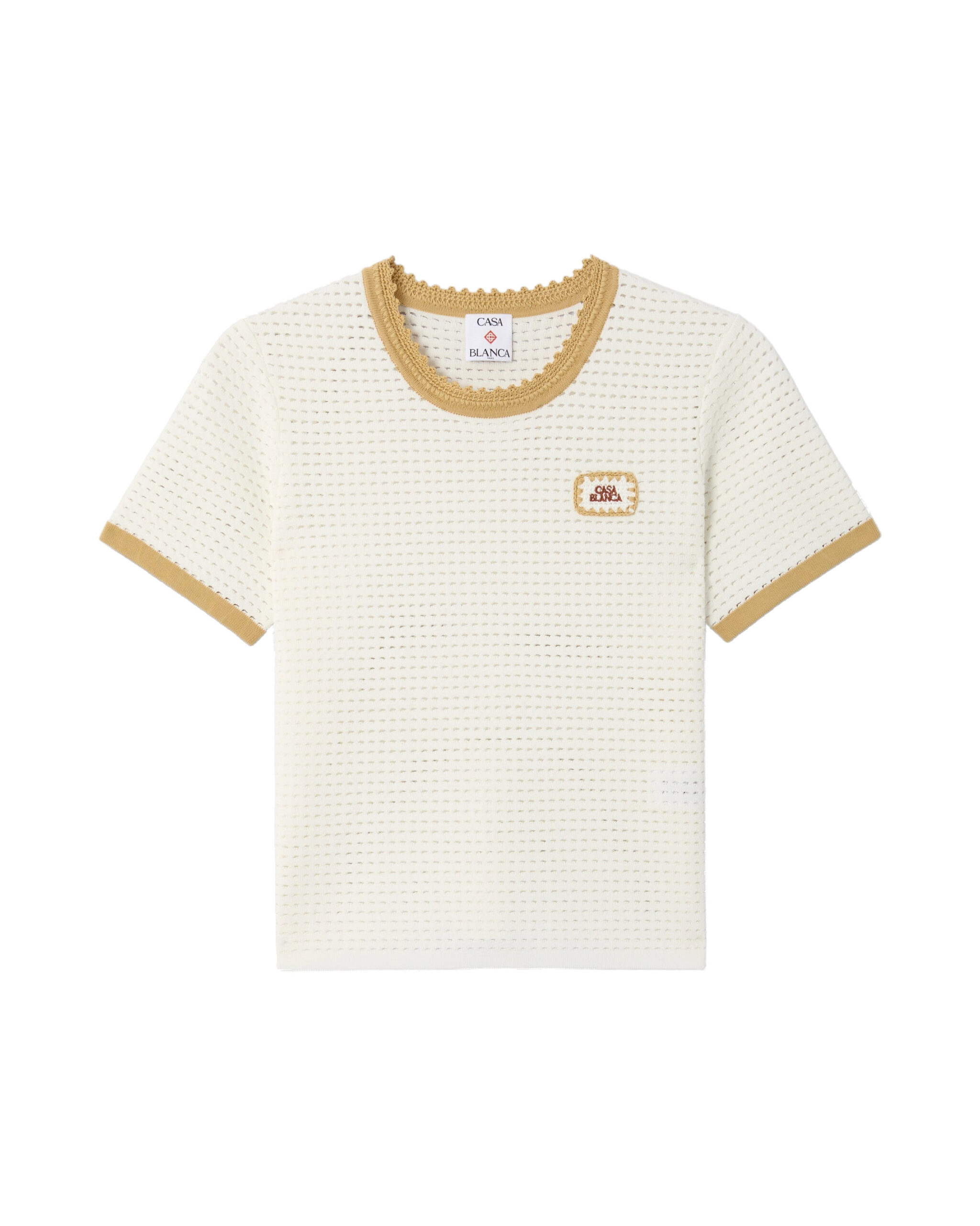 Casablanca White Lace Tuck Stitch Short Sleeve Top Casablanca White Lace Tuck Stitch Short Sleeve Top | Short Sleeved | Luxury Shoes