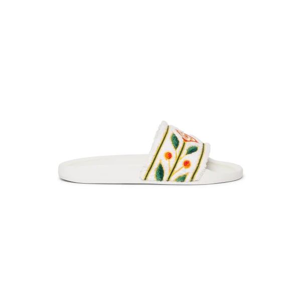 White Laurel Terry Slides