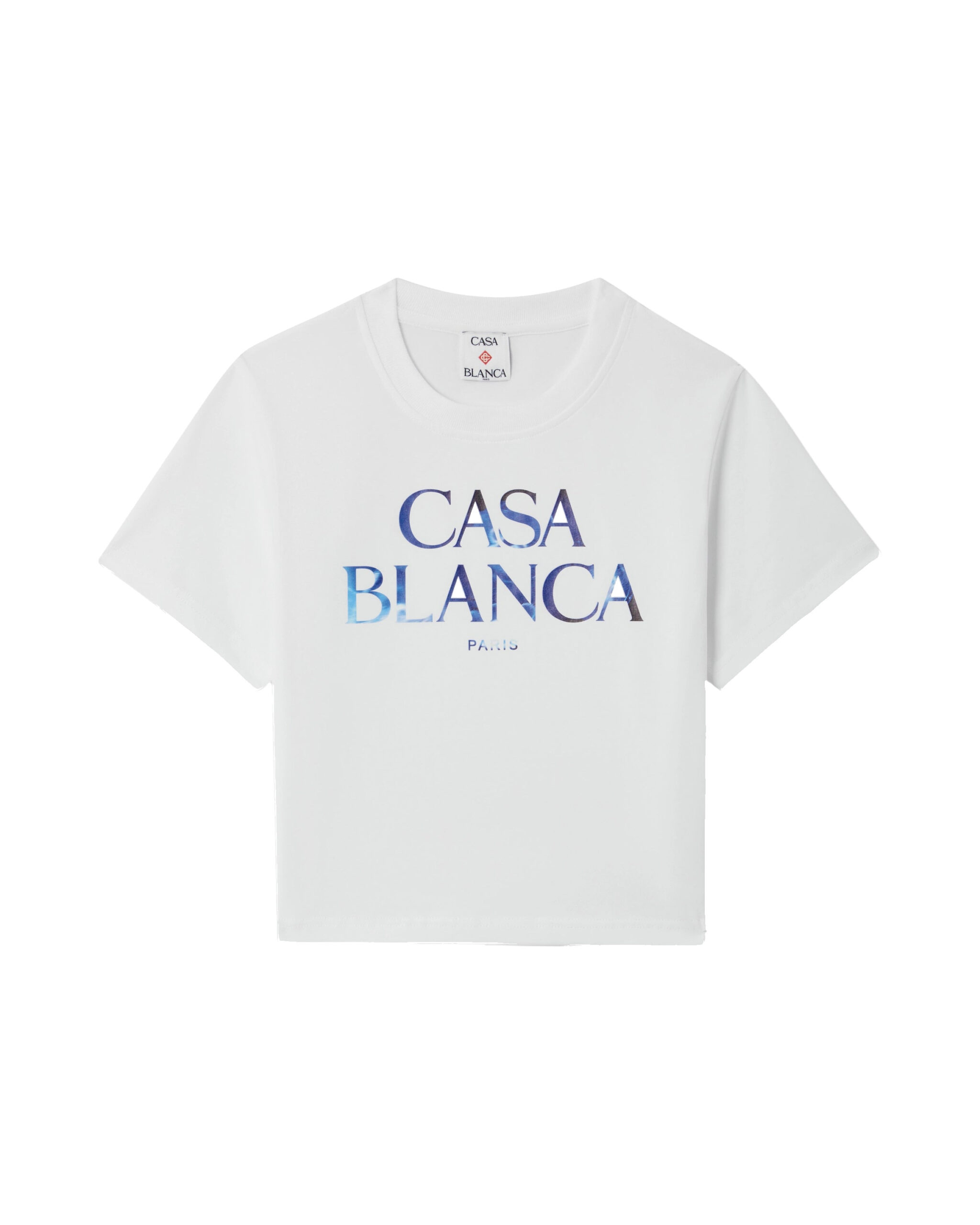 Casablanca White Meduse Stacked Logo Cropped Baby T-Shirt Casablanca White Meduse Stacked Logo Cropped Baby T-Shirt | T-Shirt | Luxury Shoes