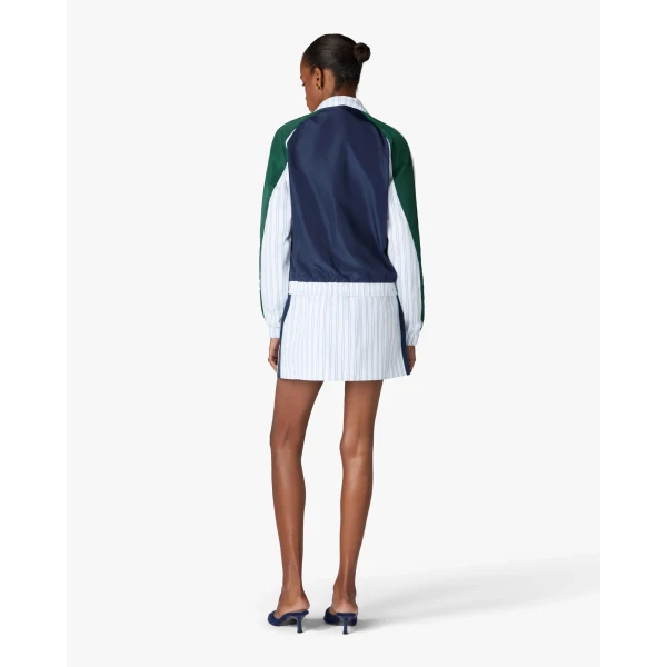 Casablanca White & Navy Pinstripe Mini Skirt | Mini Skirt | Luxury Shoes 