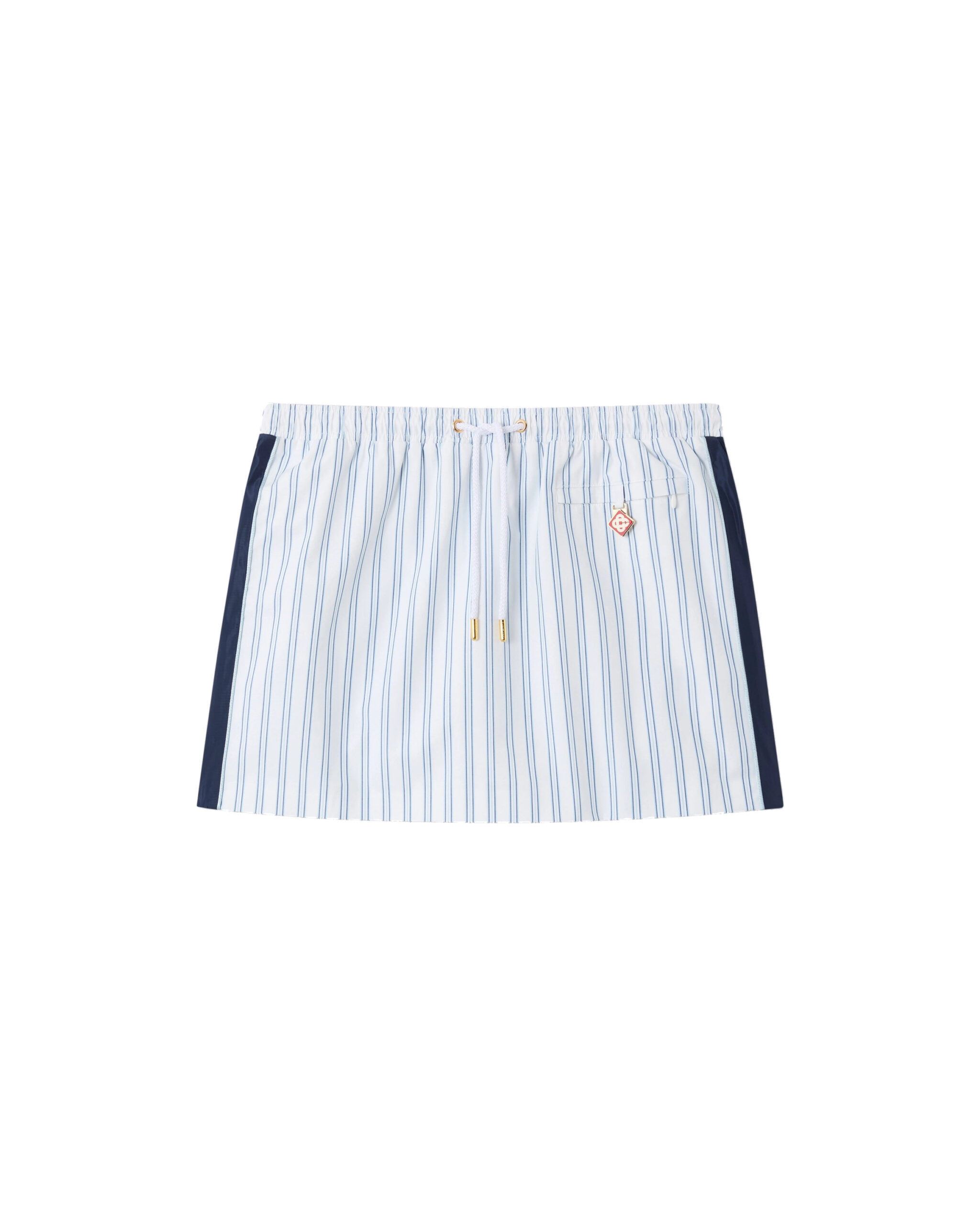 Casablanca White & Navy Pinstripe Mini Skirt Casablanca White & Navy Pinstripe Mini Skirt | Mini Skirt | Luxury Shoes