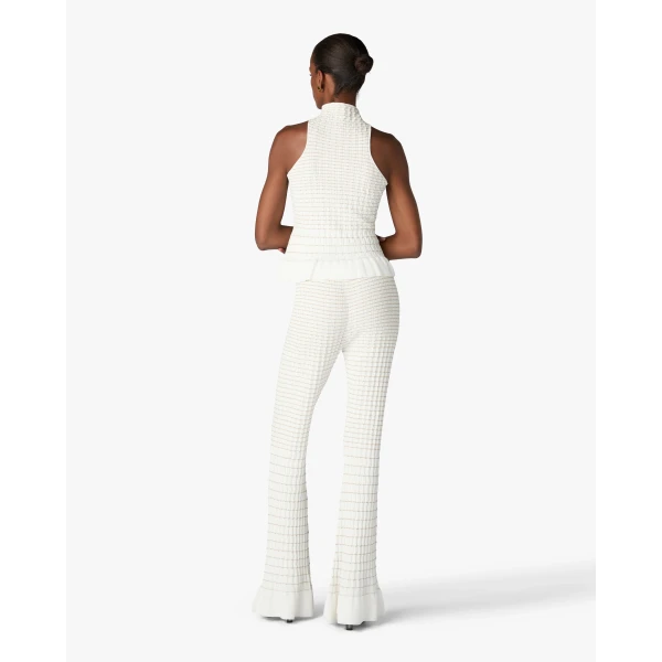 Casablanca White Pleated Mosaic Pants | Pants | Luxury Shoes 