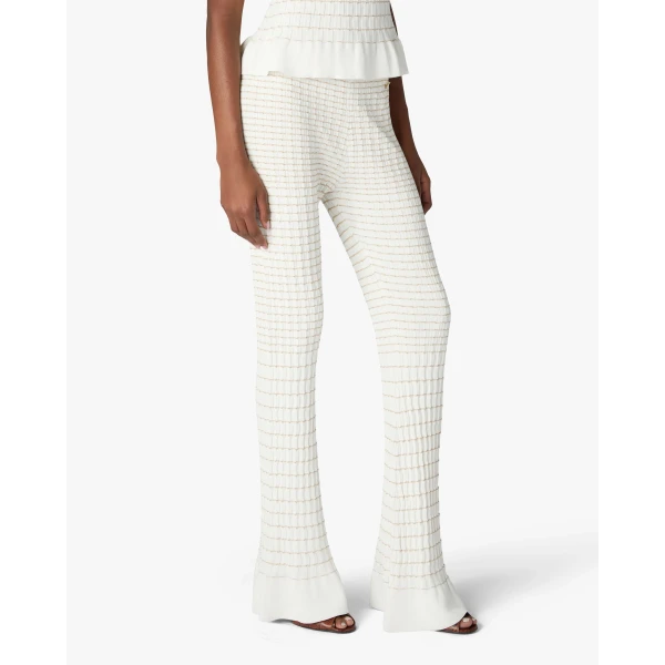 Casablanca White Pleated Mosaic Pants | Pants | Luxury Shoes 