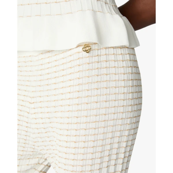 Casablanca White Pleated Mosaic Pants | Pants | Luxury Shoes 