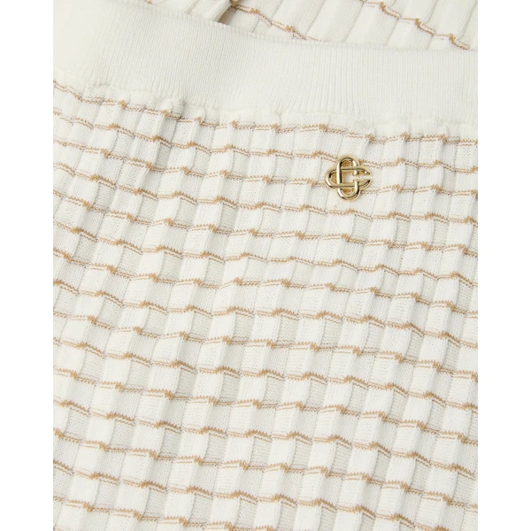 Casablanca White Pleated Mosaic Pants | Pants | Luxury Shoes 