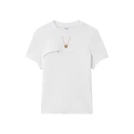 Casablanca White Ribbed Jewellery Short Sleeve T-Shirt | T-Shirt | Luxury Shoes 
