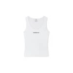 Casablanca White Ribbed Tank Top | Tank Top | Luxury Shoes 