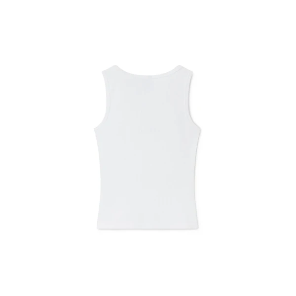 Casablanca White Ribbed Tank Top | Tank Top | Luxury Shoes 
