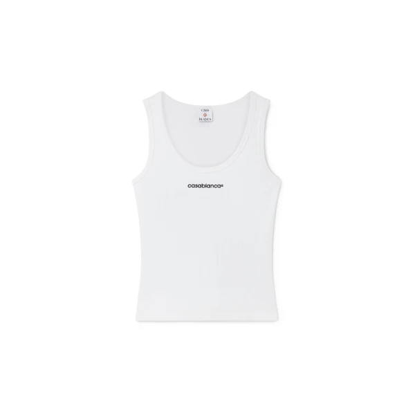 White Ribbed Tank Top
