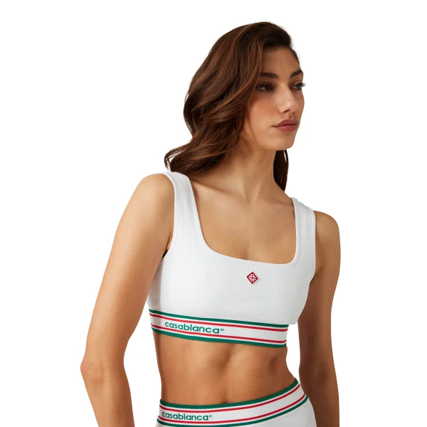 Casablanca White Seamless Bralette | Bralette | Luxury Shoes 