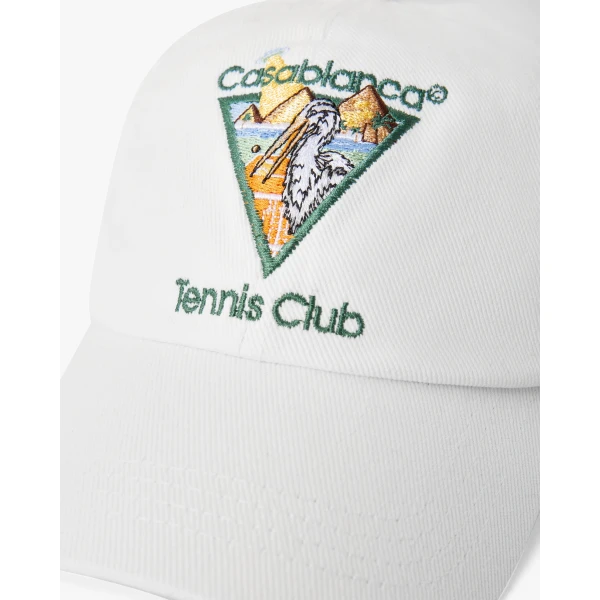 Casablanca White Tennis Club Icon Pyramid Abduction Cap | Hats | Luxury Shoes 