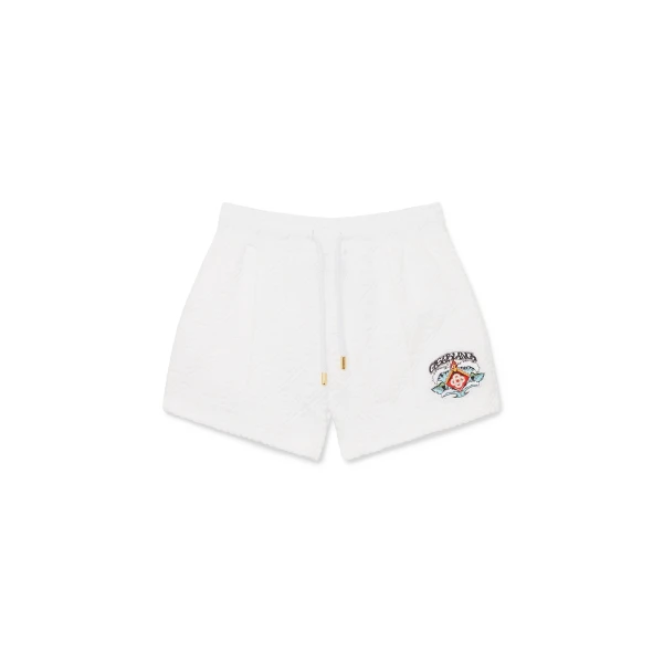 White Waves Monogram Towelling Shorts