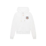 Casablanca White Waves Monogram Towelling Zip-Up Hooded Sweatshirt | Hoodies | Luxury Shoes 