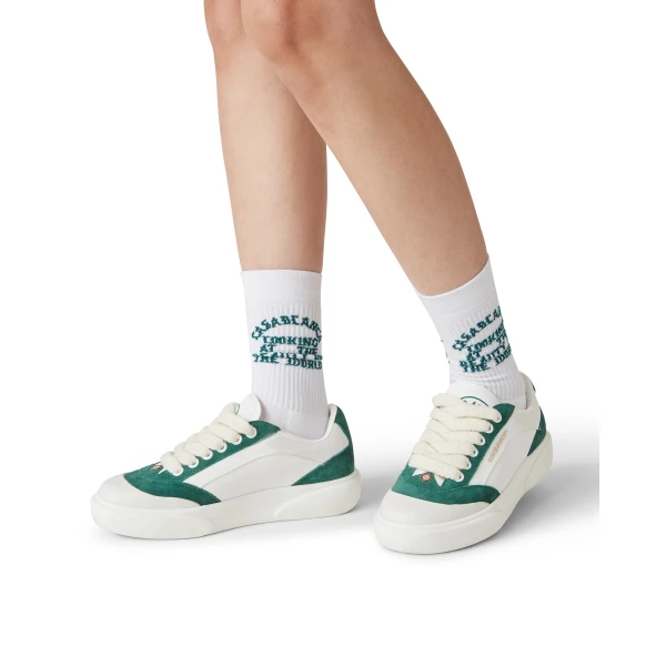 Casablanca White and Green Leather Del Mar Sneaker | Sneakers | Luxury Shoes 