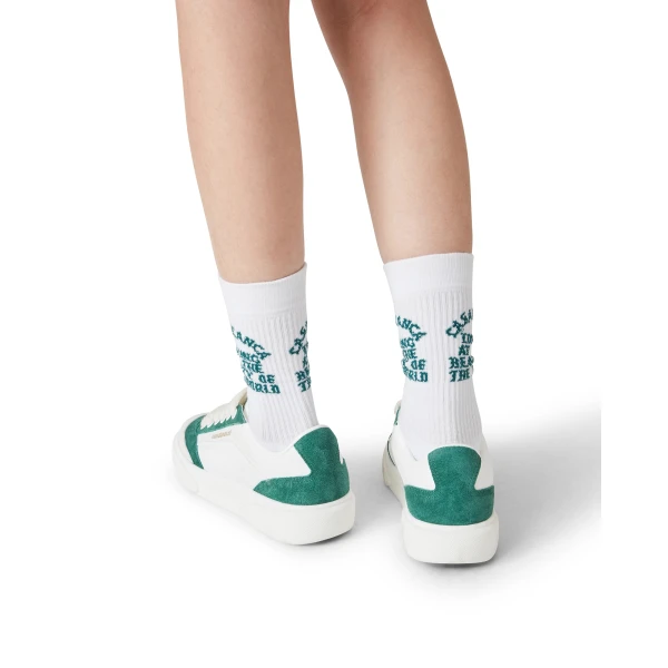 Casablanca White and Green Leather Del Mar Sneaker | Sneakers | Luxury Shoes 