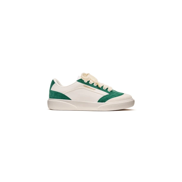 White and Green Leather Del Mar Sneaker