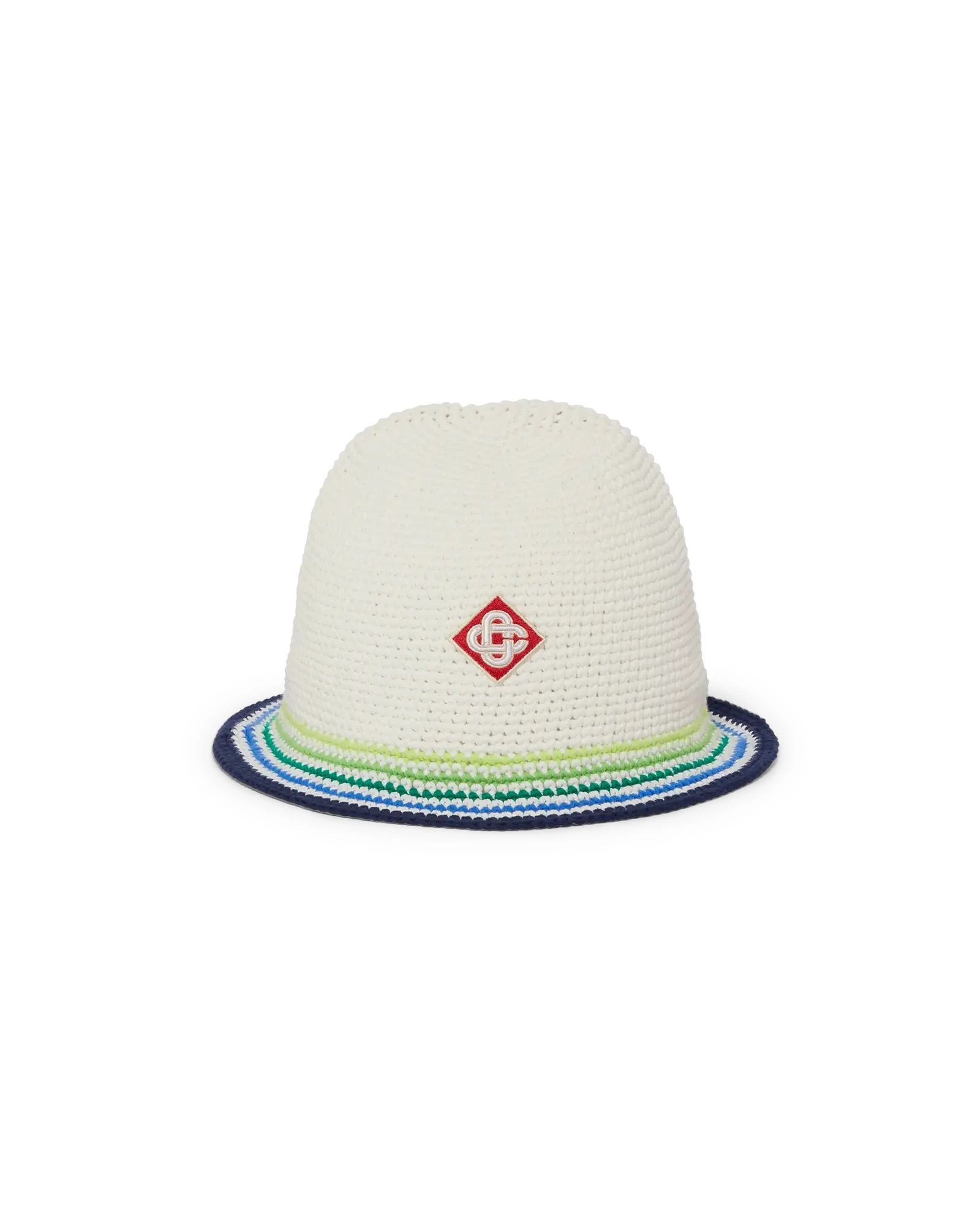 Casablanca White and Green Stripe Crochet Hat Casablanca White and Green Stripe Crochet Hat | Hats | Luxury Shoes