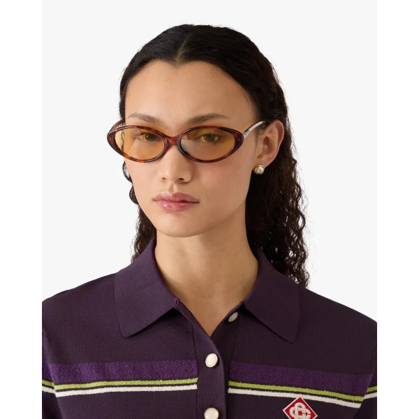 Casablanca Yellow Oval Curve Sunglasses | Sunglasses | Luxury Shoes 
