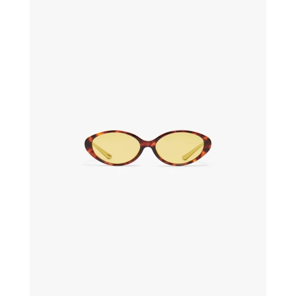 Casablanca Yellow Oval Curve Sunglasses | Sunglasses | Luxury Shoes 