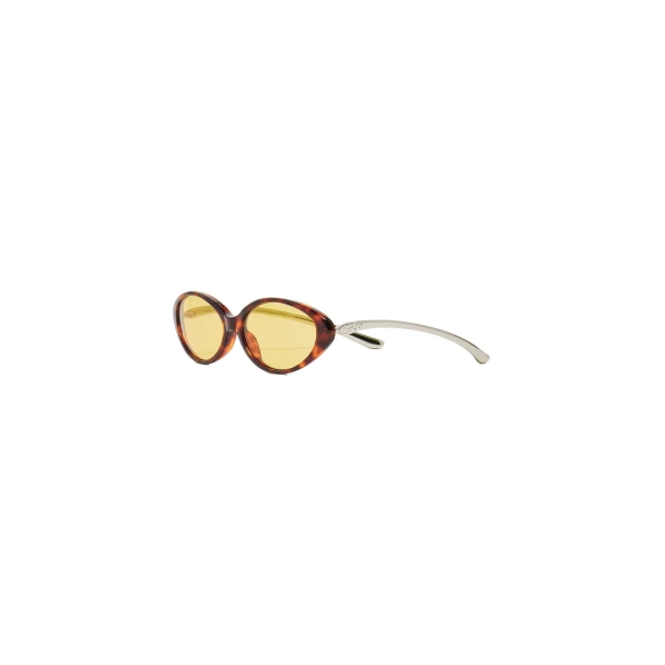 Casablanca Yellow Oval Curve Sunglasses | Sunglasses | Luxury Shoes 