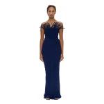 Christopher Esber Aira Corded Silk Dress in Ink | Maxi Dresses | Luxury Shoes 