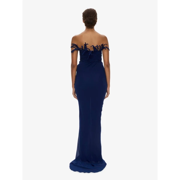 Christopher Esber Aira Corded Silk Dress in Ink | Maxi Dresses | Luxury Shoes 