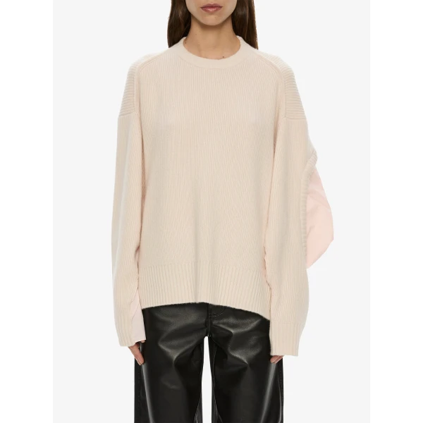 Christopher Esber Airbag Sweater in Cream Airbag Pink | Sweaters | Luxury Shoes 