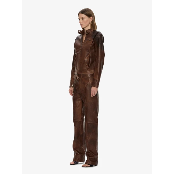 Christopher Esber Alex Leather Pant in Bistre Brown | Pants | Luxury Shoes 